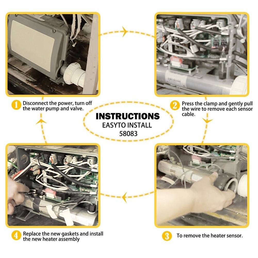 58083 Spa Heater Assembly Replacement for Balboa 25-175-1010 M7 VS 5.5KW, 220V