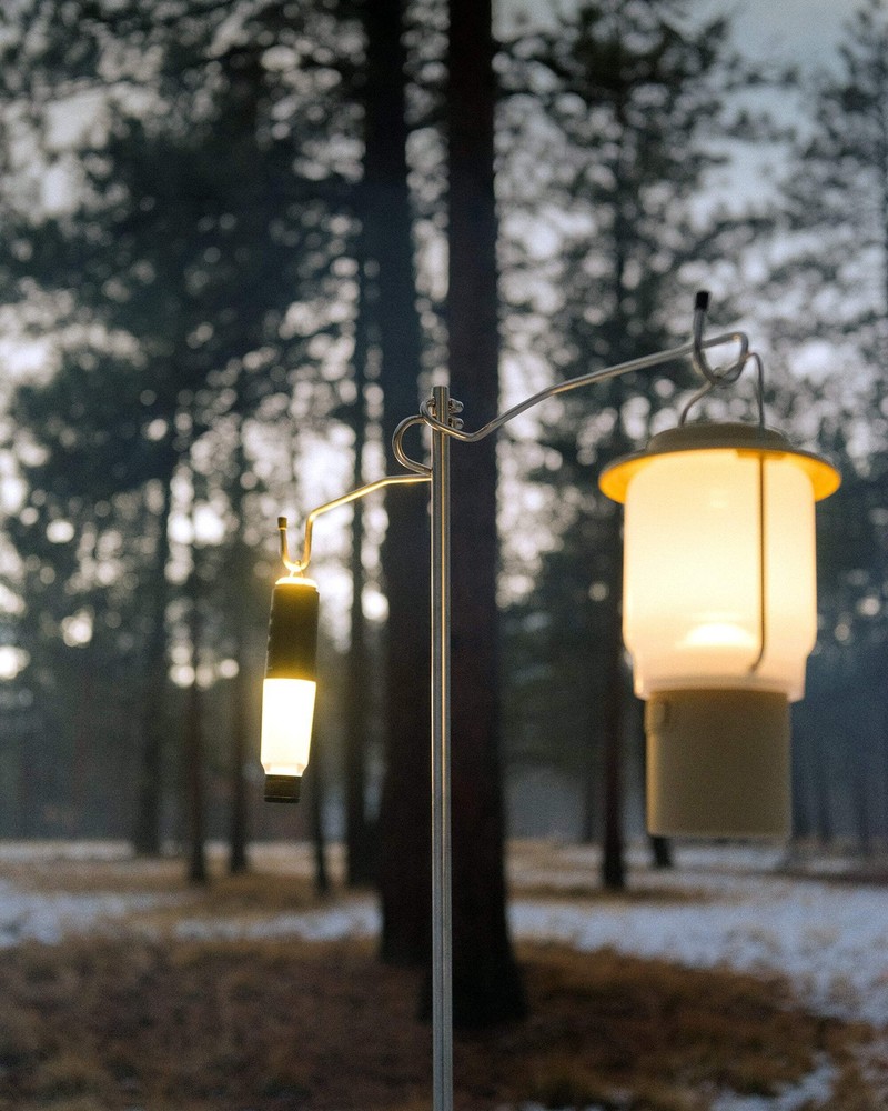 Camping Moon Double Head Tripod Stainless Steel Lantern Post
