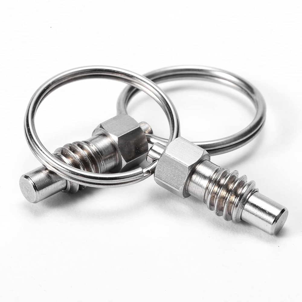 2 Packs Spring Plunger with Pull Ring, 1/4"- 20 Thread Size, 0.31" Thread Length
