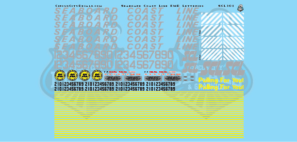 Seaboard Coast Line EMD Lettering O Scale Decal Set