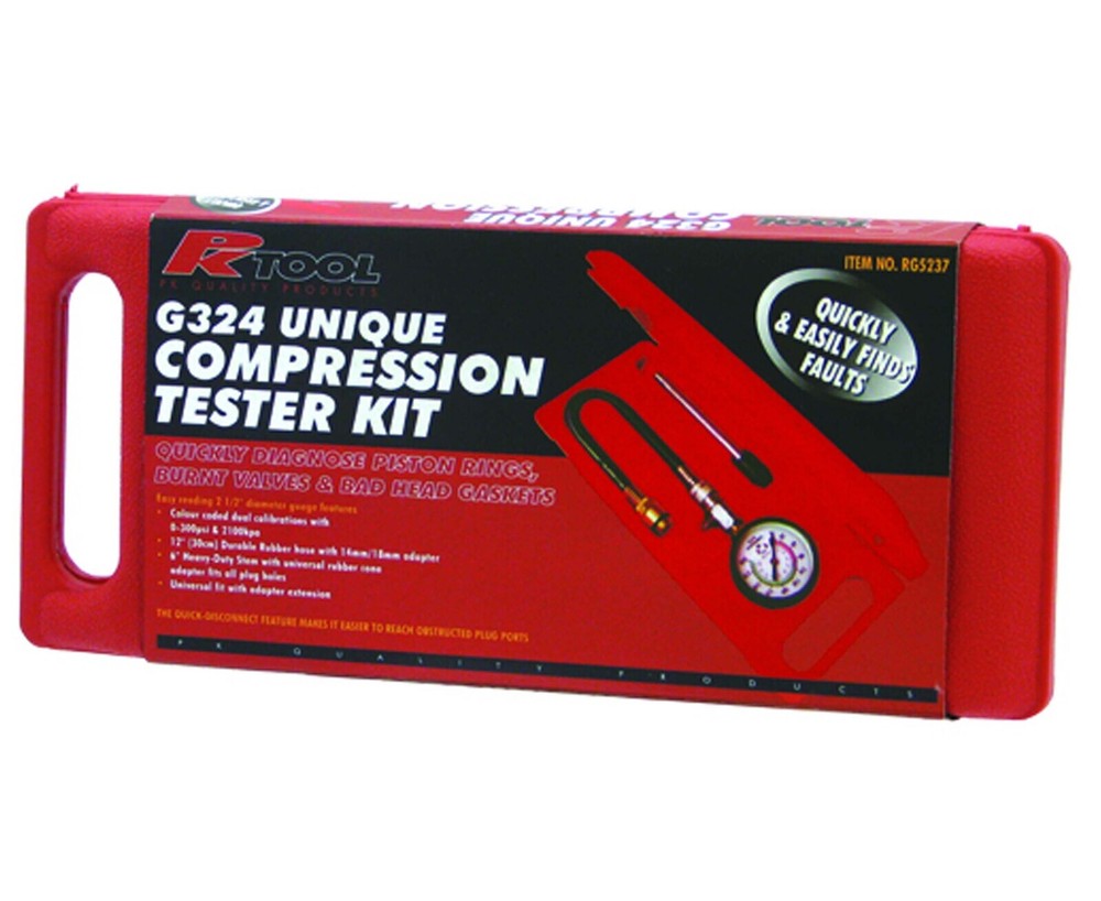 PK Tool 3 Piece Unique Compression Tester Kit 63mm Dia Gauge for Easy Reading
