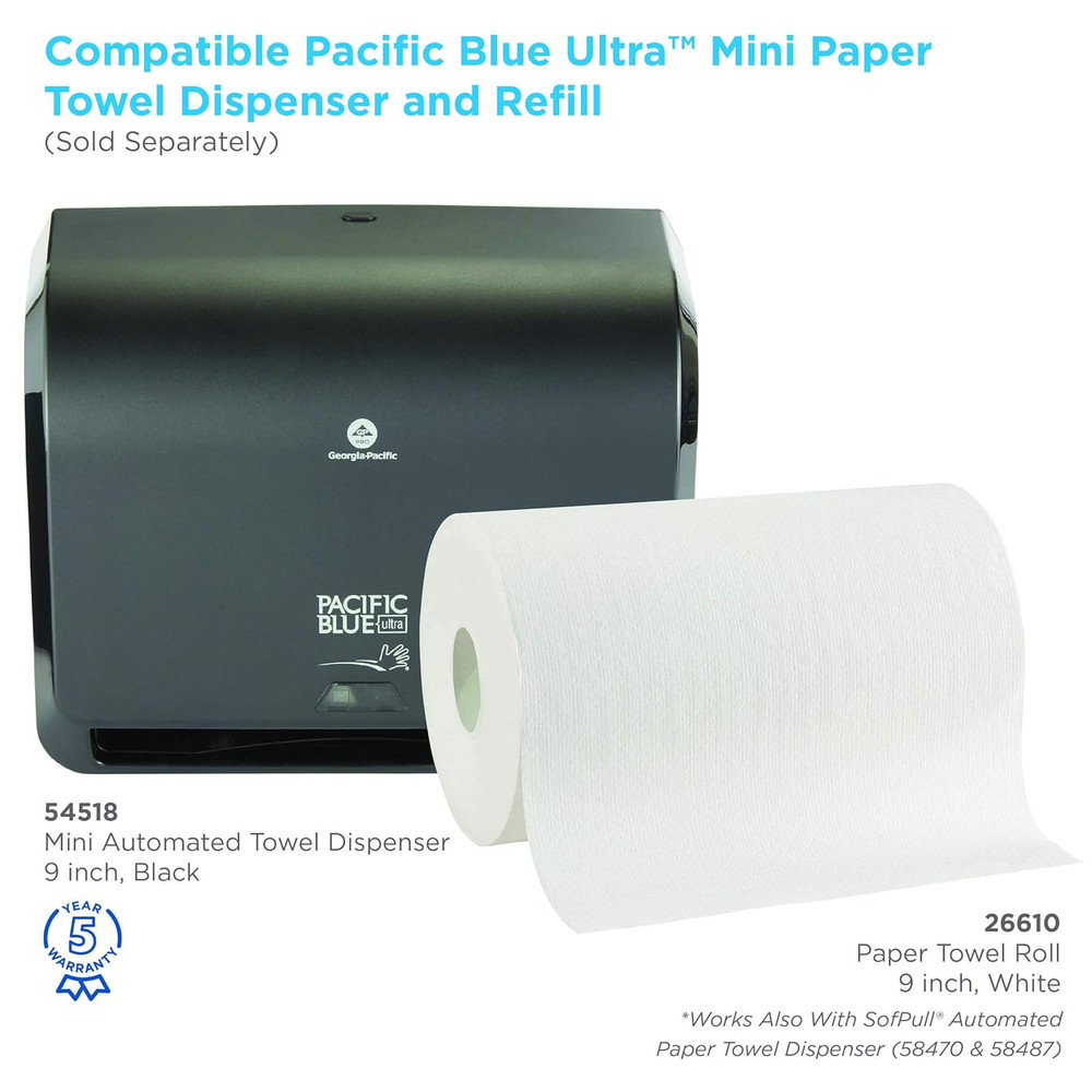 Pacific Blue Ultra 9" Mini Automatic Paper Towel Dispenser by GP PRO (), Black,