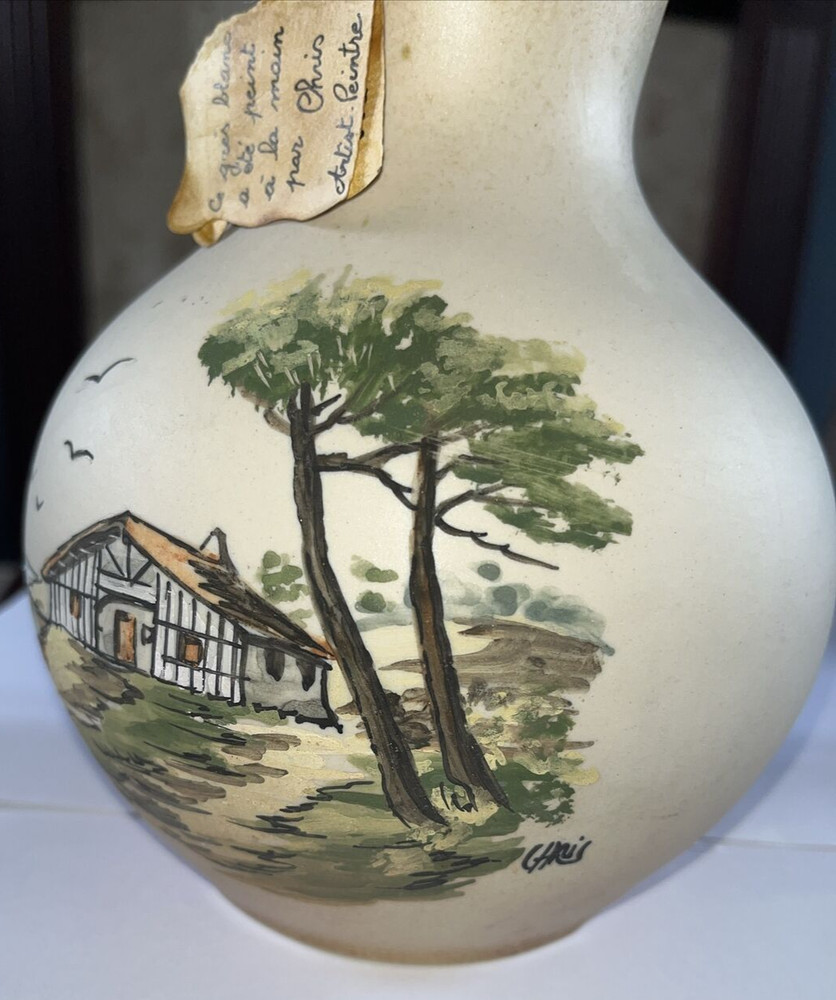 GRES DE FRANCE CAZALA POTTERY JUG signed CHRIS