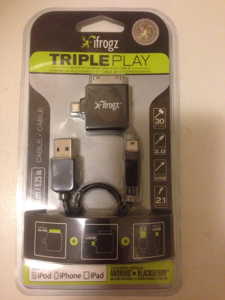 iFrogz TriplePlay - Multiple Device Charger & Sync. iPhone, iPod, iPad, Android