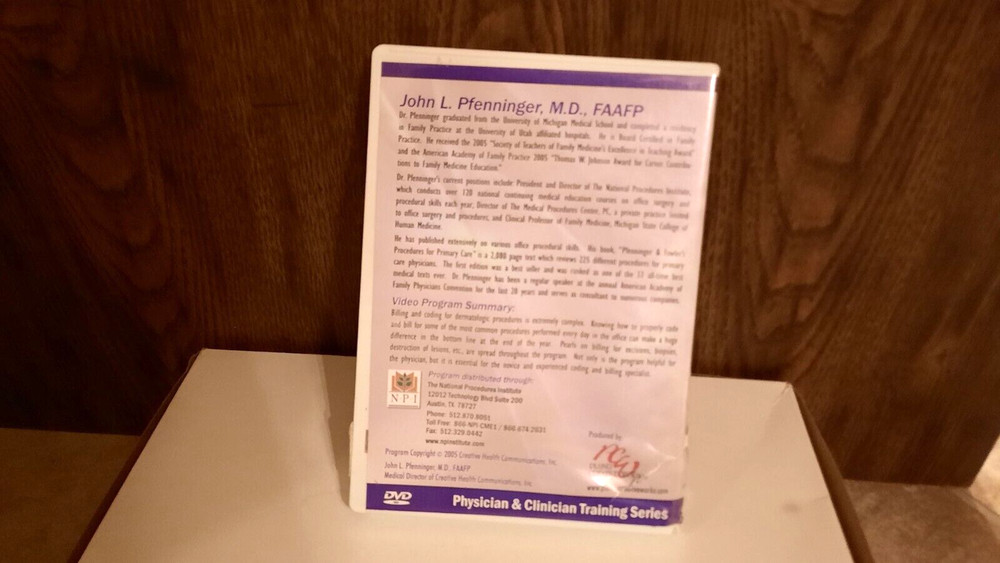 Billing/Coding for Dermatologic Procedures: Guide Presentation, Education, DVD