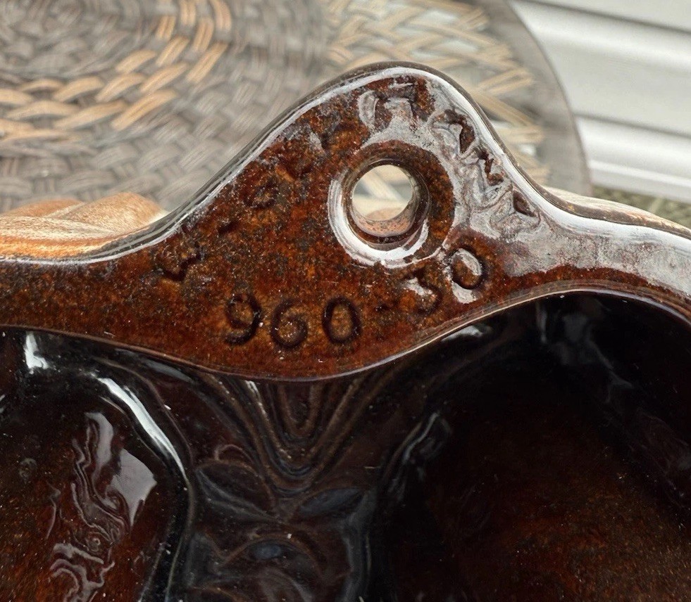 Fish Shaped Brown Glazed Ceramic Redware Cake Jello Mold SCHEURICH 960-30
