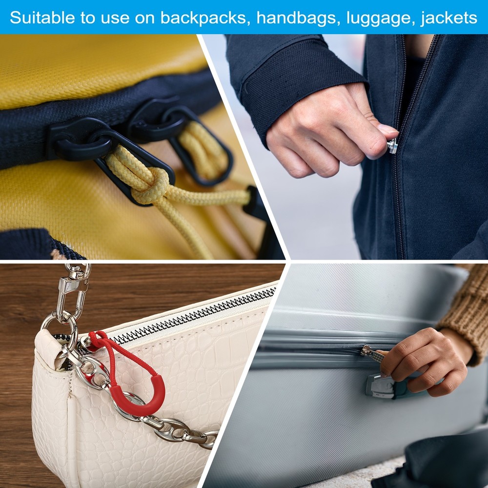 Zipper Pulls Replacement, 15 Pack Extension Cord Handle for Bags, Dark Gray