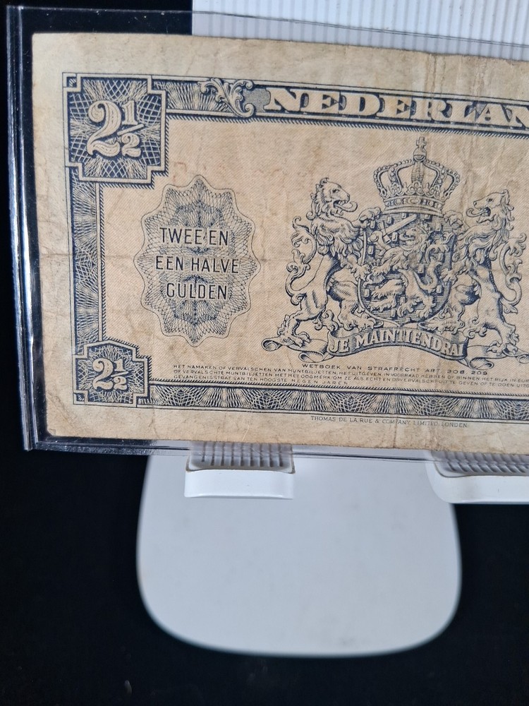 1945 NETHERLAND 2 1/2 GULDEN BANKNOTE