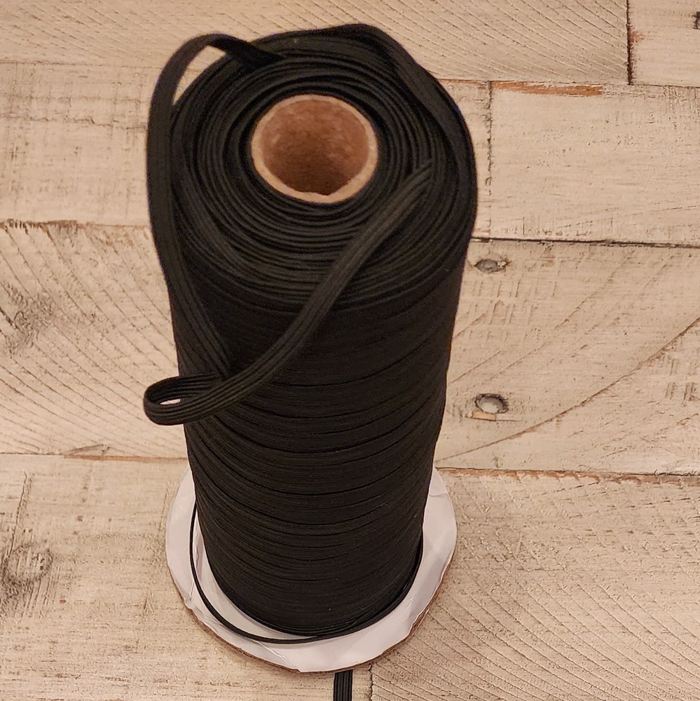 Black Elastic 3/16" wide, 10-yard lengths