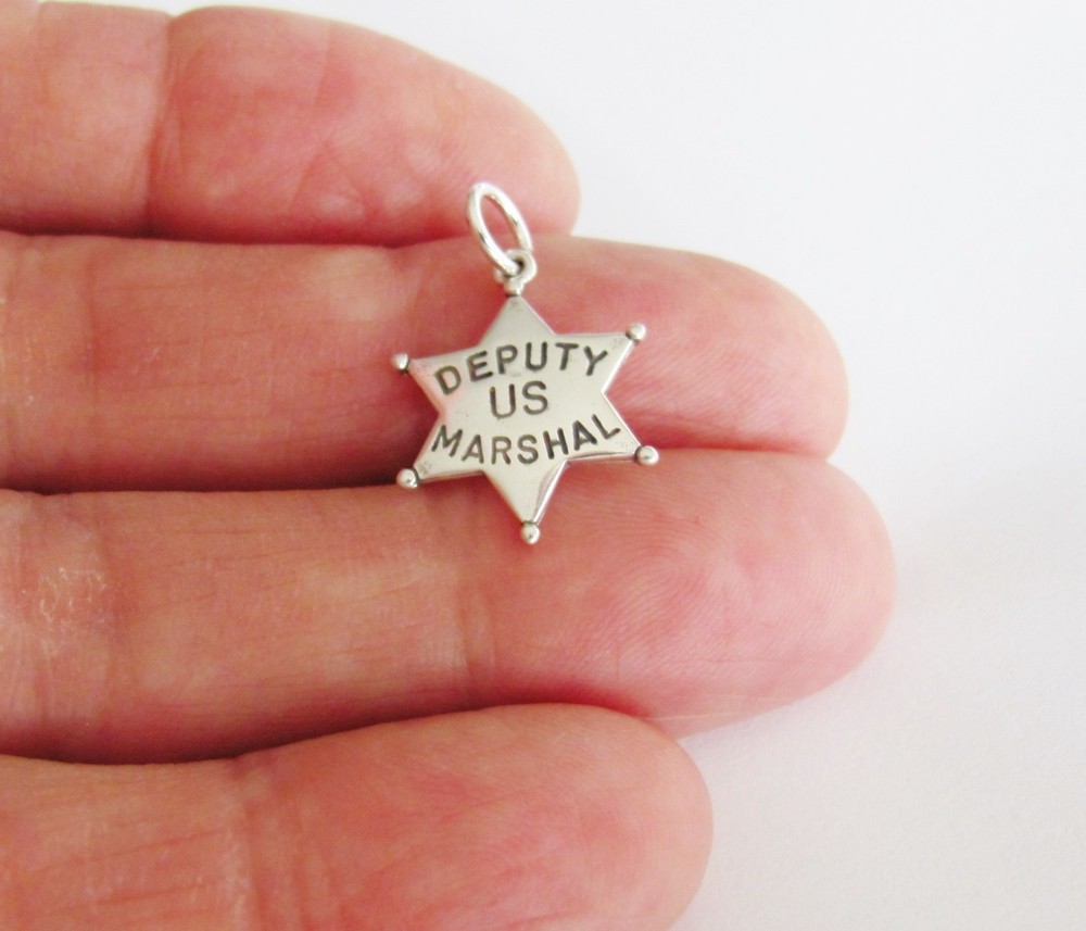 Sterling Silver Deputy US Marshal badge charm