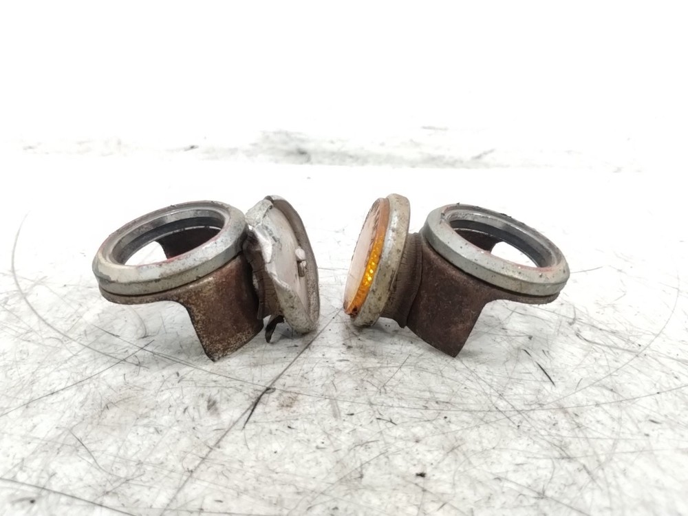 1972 72 Yamaha R5 Left & Right Fork Reflector Mounts Pair
