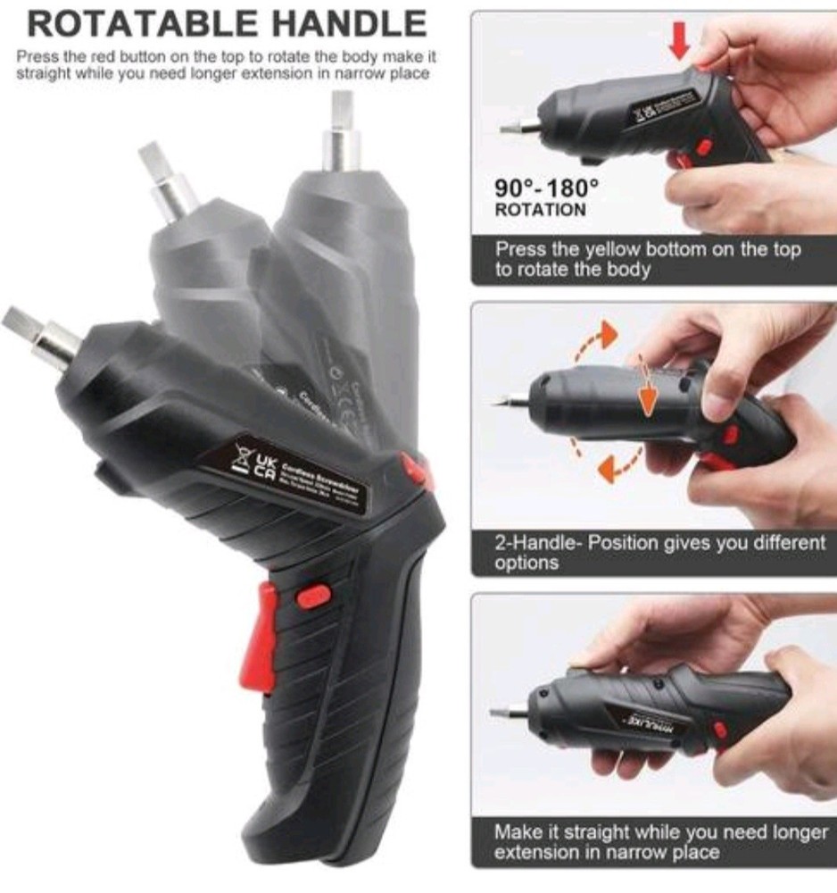 48 Pcs North Tech Cordless Power 🪛 Screwdriver W/Hard Case Bit Extender Etc