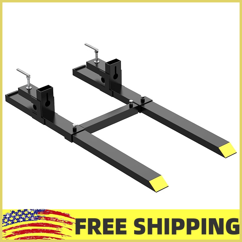 Pallet Forks 43" 2000 Lbs Max, Heavy Duty Heavy Duty Front Loader Forks, New
