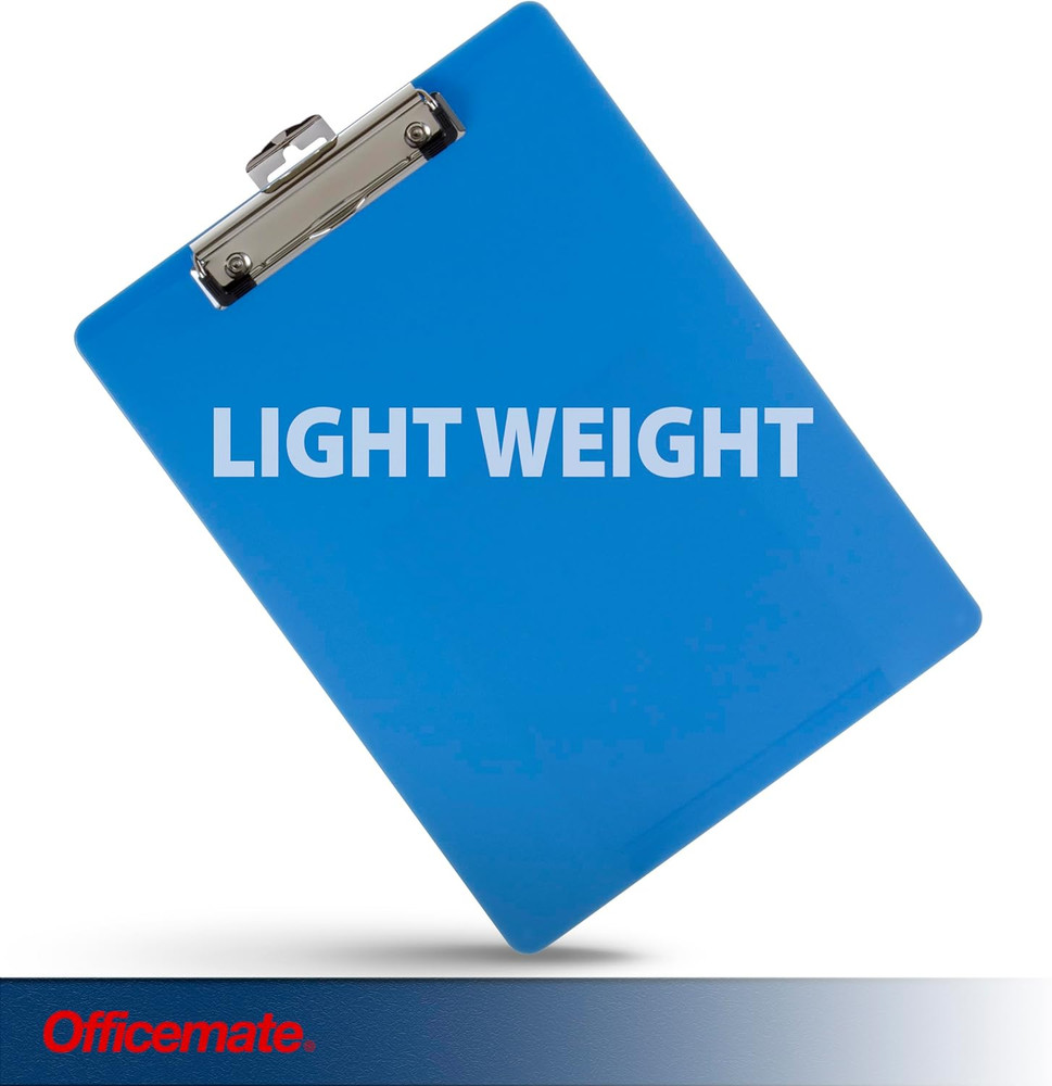 Recycled Plastic Clipboard Holds 8.5 x 11 Sheets 12 Pack