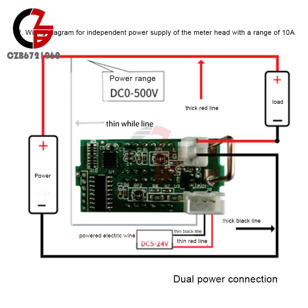 DC0-500V 0-10A 4 Bit Voltmeter Voltage And Current Adjustable Voltage Meter