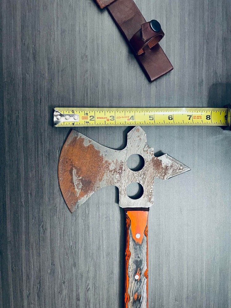 Throwing Axe with Leather Sheath Custom Viking Handle