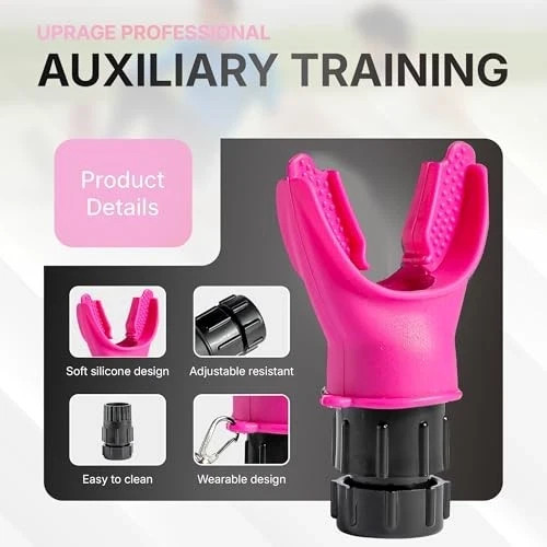 Portable Compact Lung Trainer Exercise Device with High Grade Silicone, Pink