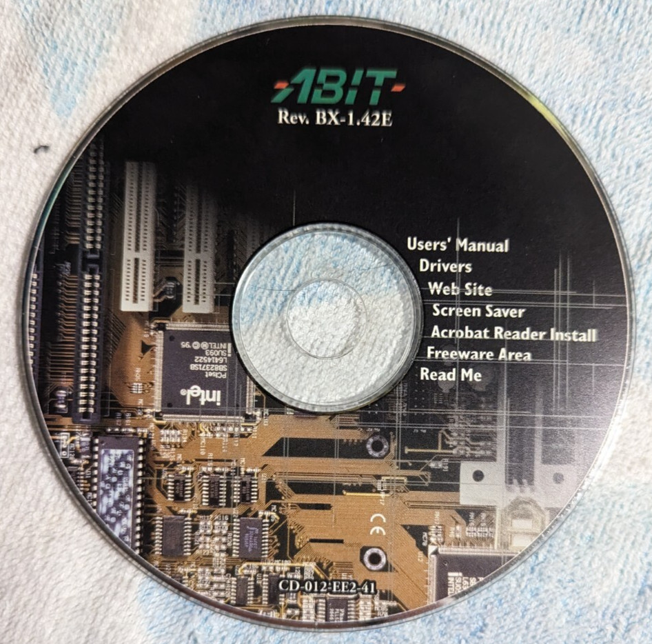ABIT Motherboard Rev. BX-1.42E Installation CD Disk Only