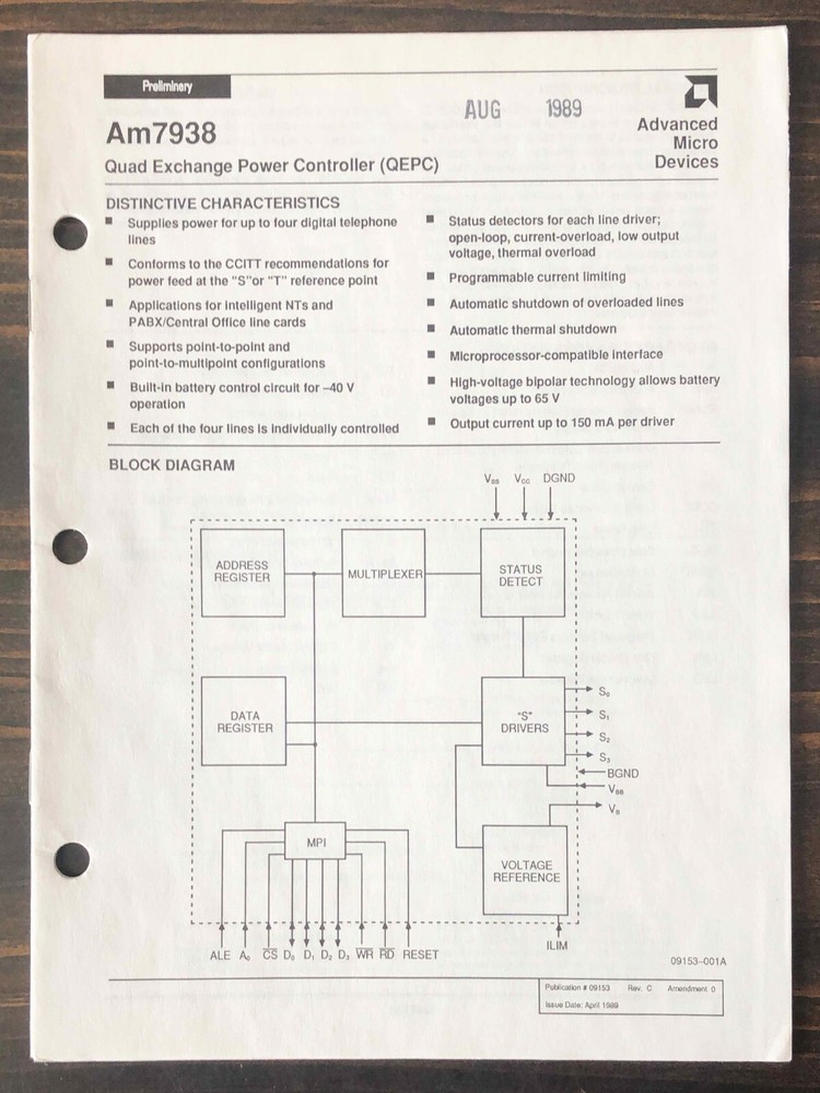 AMD Advanced Micro Devices - Am7938 Quad Exchange Power Controller (QEPC)