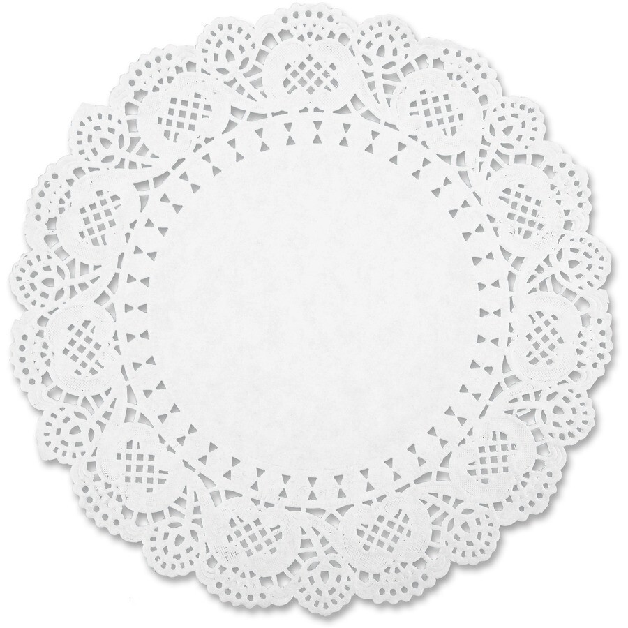 RECOLLECTIONS 5" Round Lace Paper Doilies - White - 50 pc