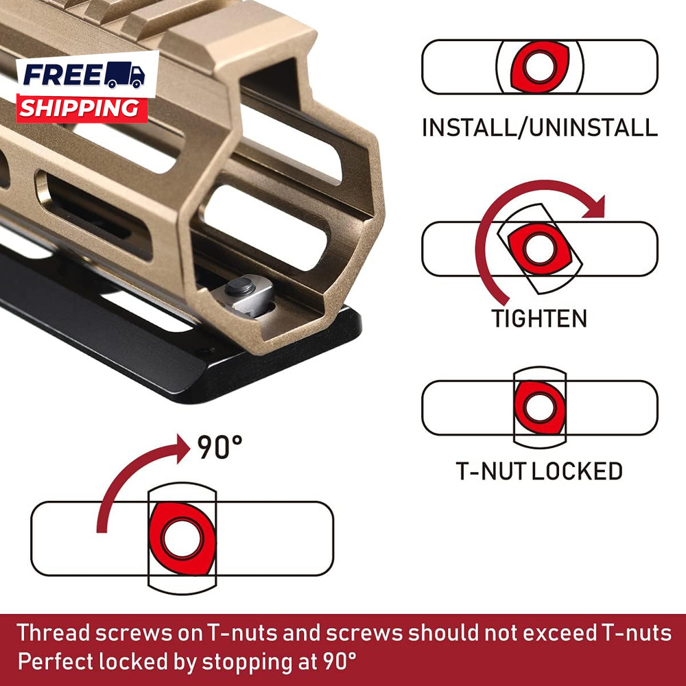 Arca Dovetail Rail for M-LOK System Quick-Release Tripod Mount Adapter