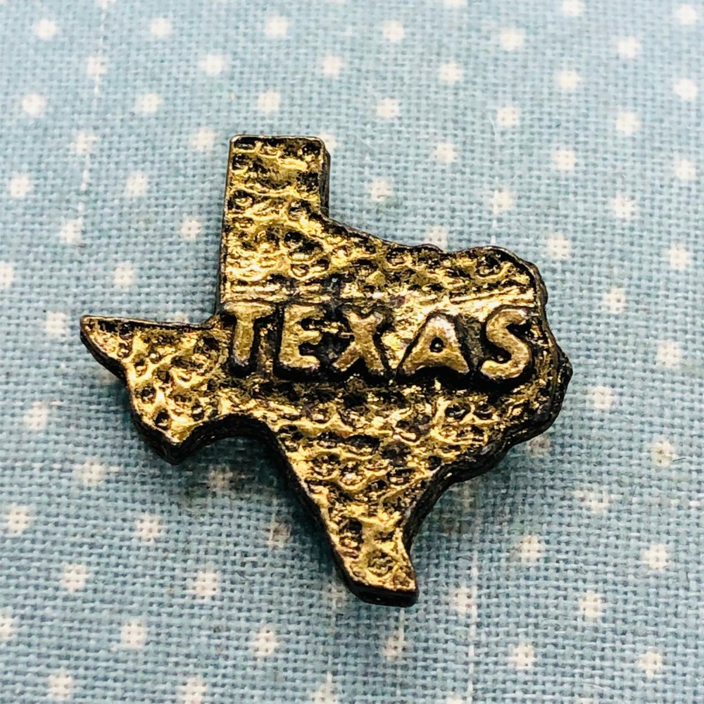 Vtg Texas Souvenir State Shaped Lapel Pin