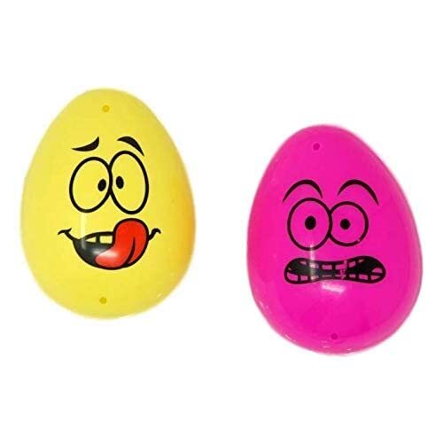 Funny Faces Plastic Egg Bundle - 15 Eggs, 6 Stamps, Bonus Stickers Easter Party