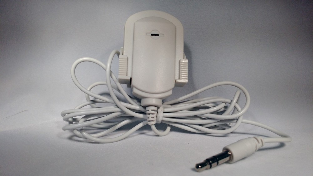 Lapel microphone with mount (WHITE)  Small Microphone for PC