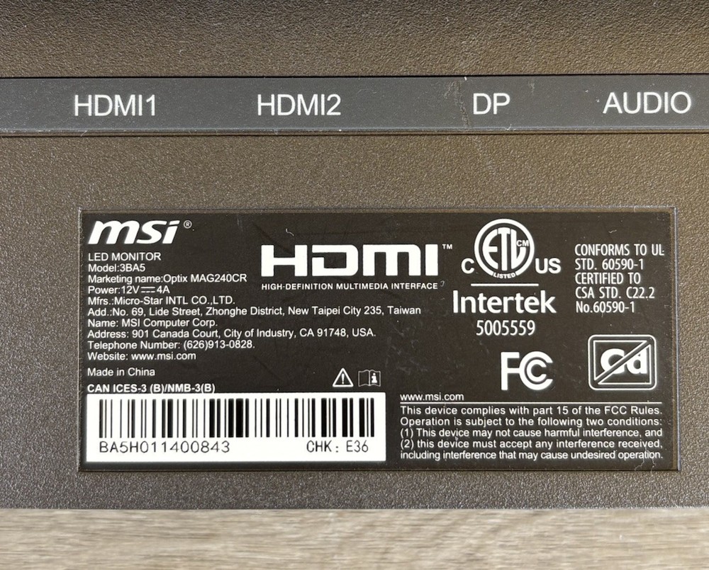 MSI Optix MAG240CR Replacement Left & right LED Backlight Boards Assembly