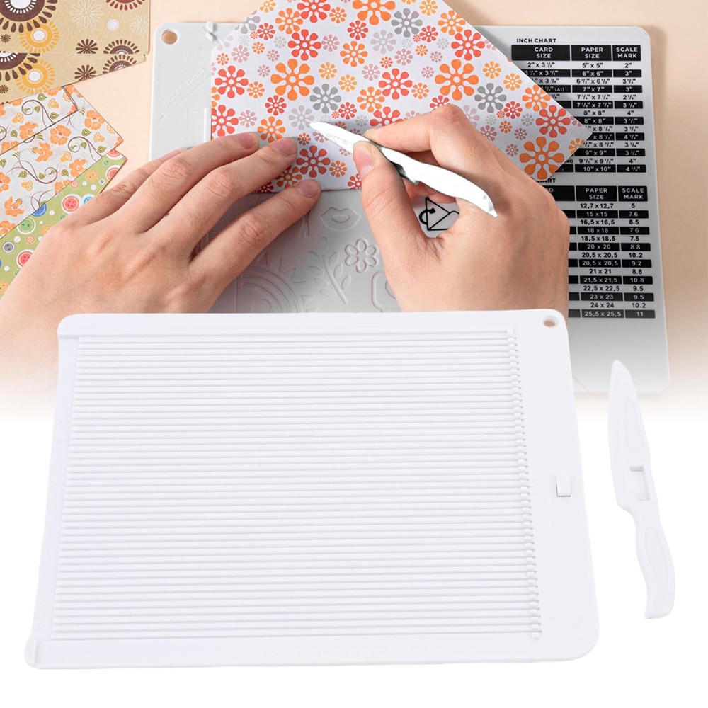 Mini Scoring Board And Bone Folder Set Scrapbooking Embossing Craft Tool