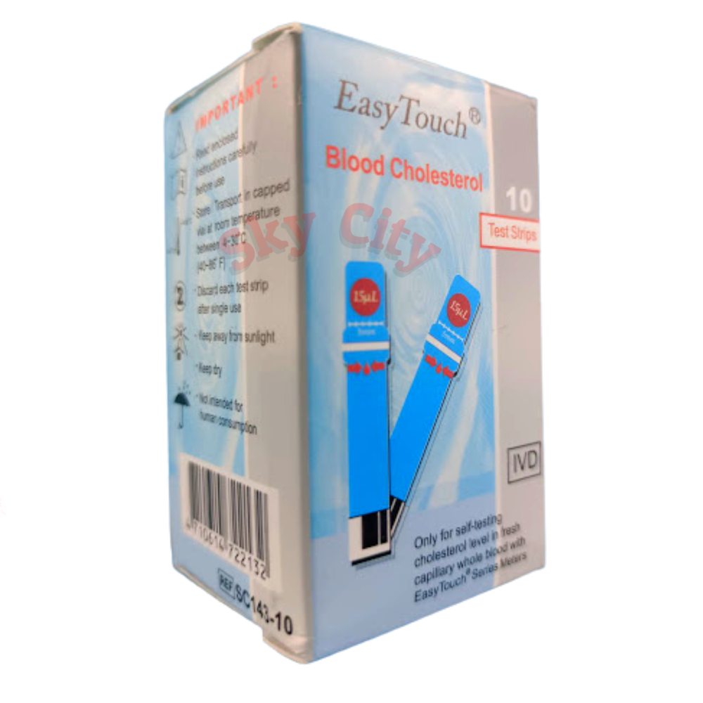 Original New Easy Touch Test Strips For Cholesterol Level Check - 10 Test Strips