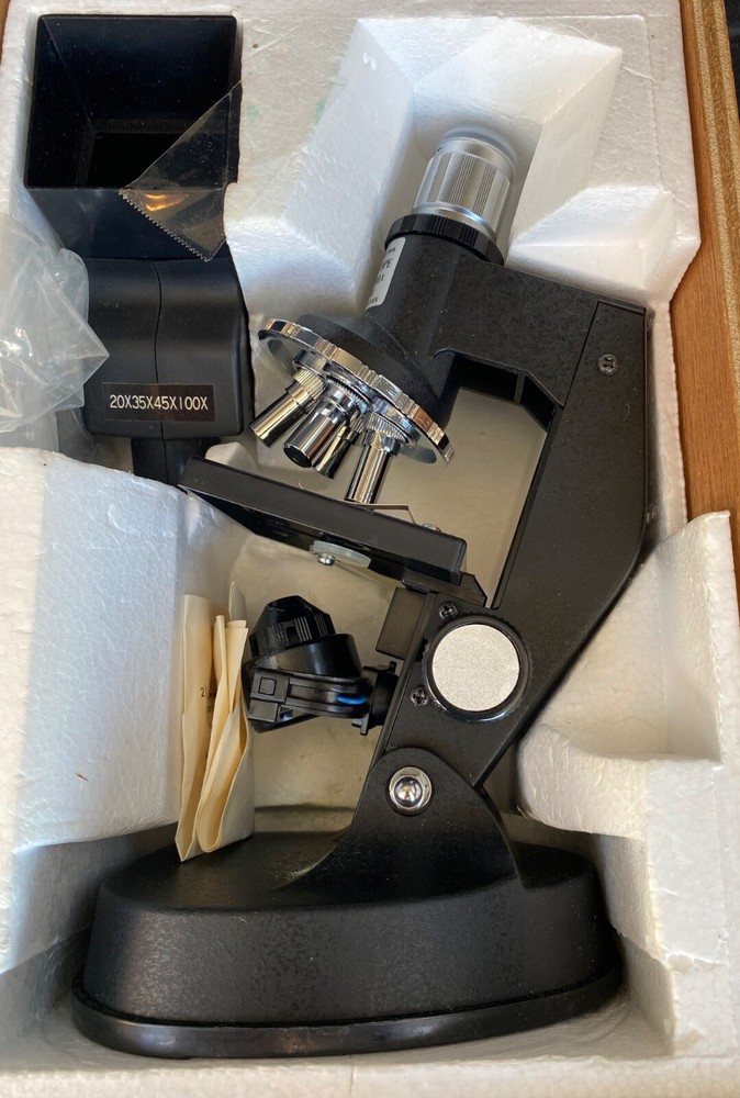 Vintage IDAILTD Microscope In Box With Microslide Viewer & Projection Device