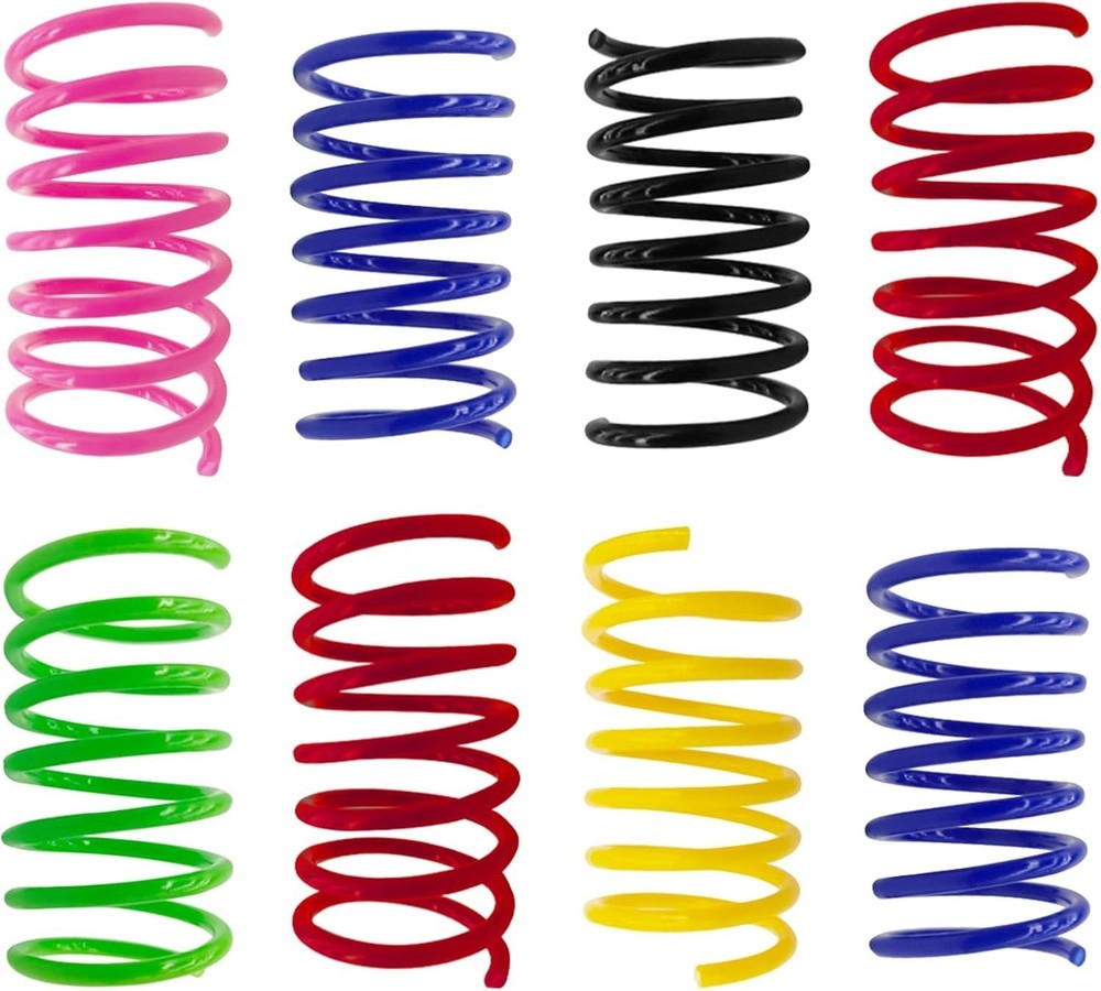 Brightly Colored 12-Pack Cat Toys - Interactive Springs to Stimulate Play