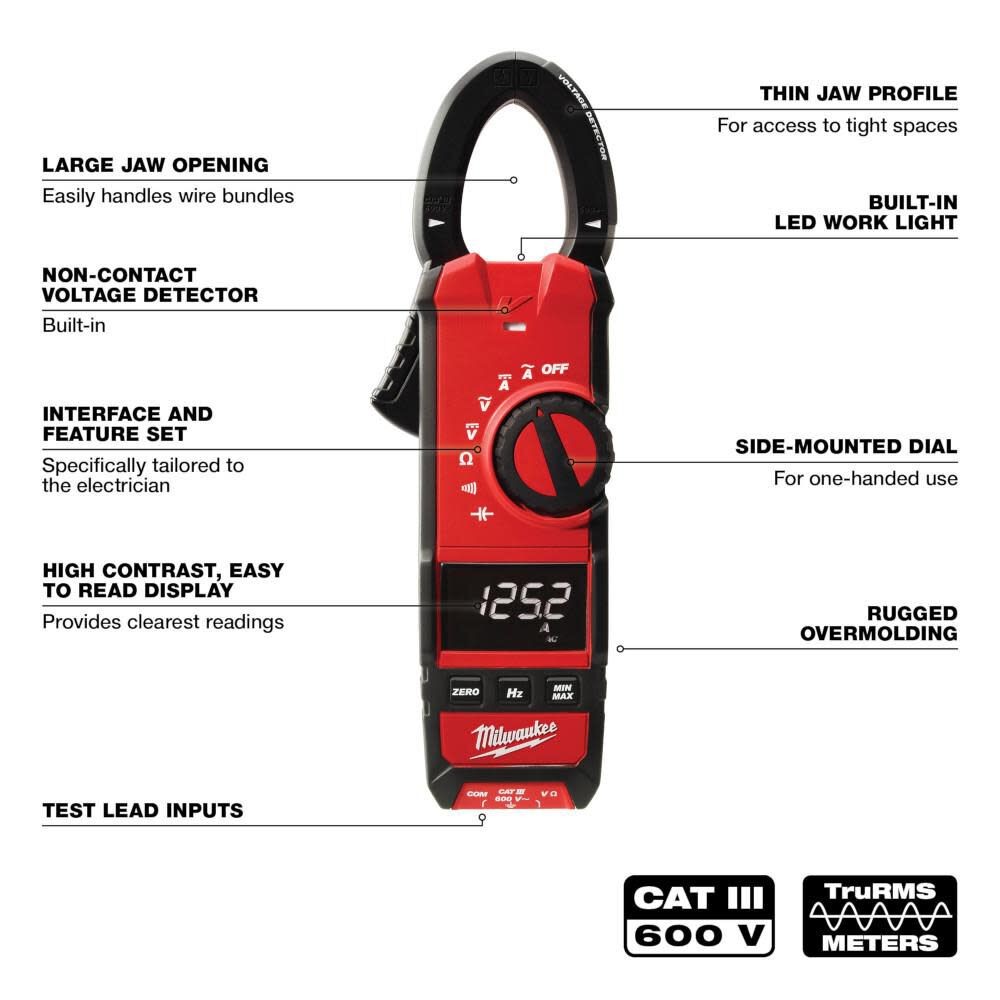 Milwaukee 600A Ac/dc Clamp Meter