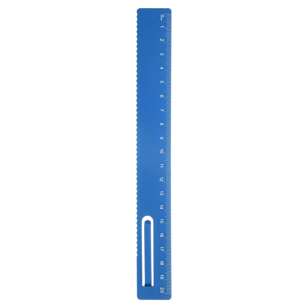 Straight Ruler 20cm Metric Bookmark Clip Ruler, Blue