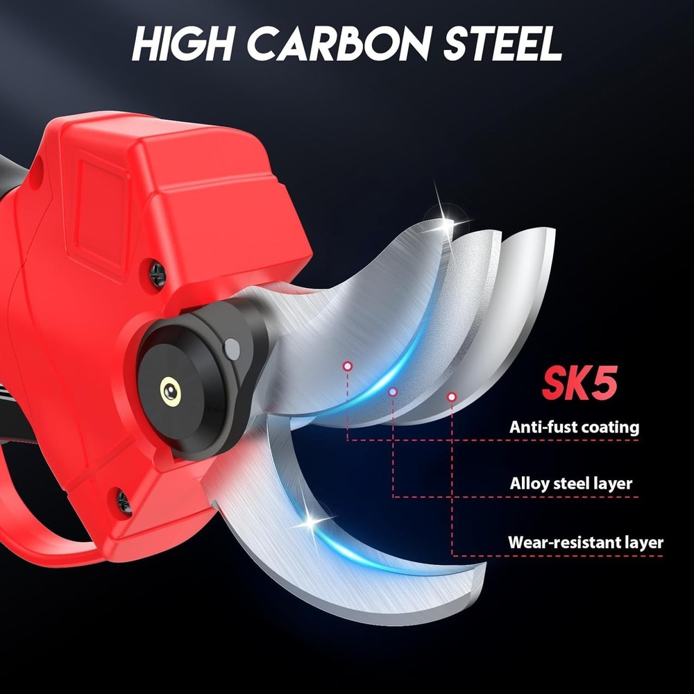 Electric Pruning Shears Cordless 1.4 inch Power Pruner with LCD Display