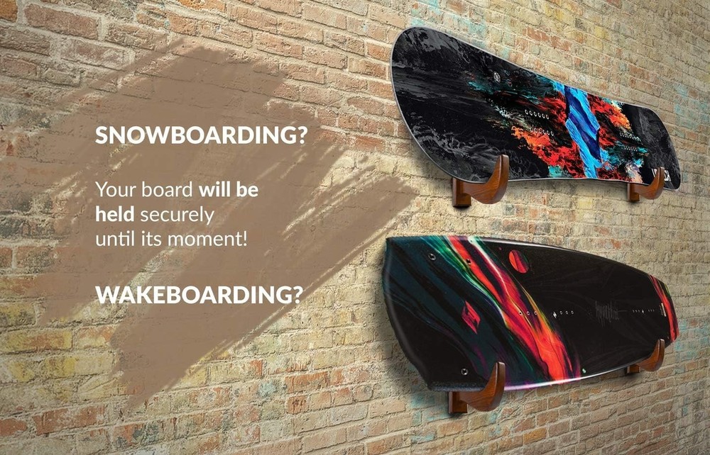 TESLYAR Surfboard Wall Mounts – Wooden Surfboard Rack Wall Storage – Solid Wood