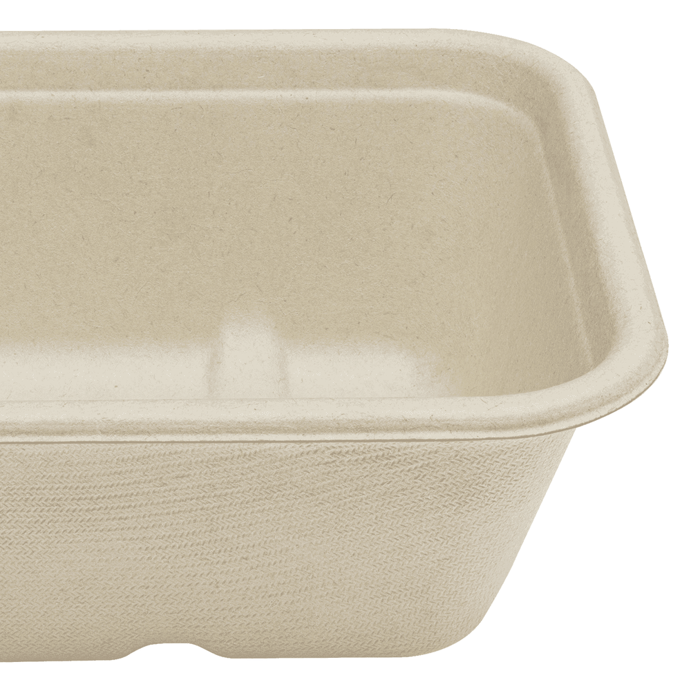 Karat Earth 20oz Natural Bagasse Take Out Container, Rectangular - 500 pcs