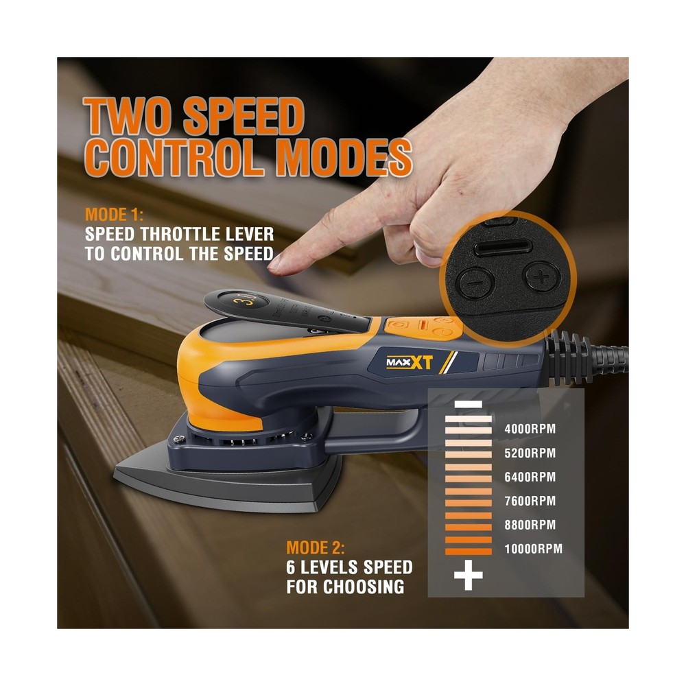 MAXXT Mouse Sander, 350W Sander Tool with Advanced Dust Collection System, Lo...
