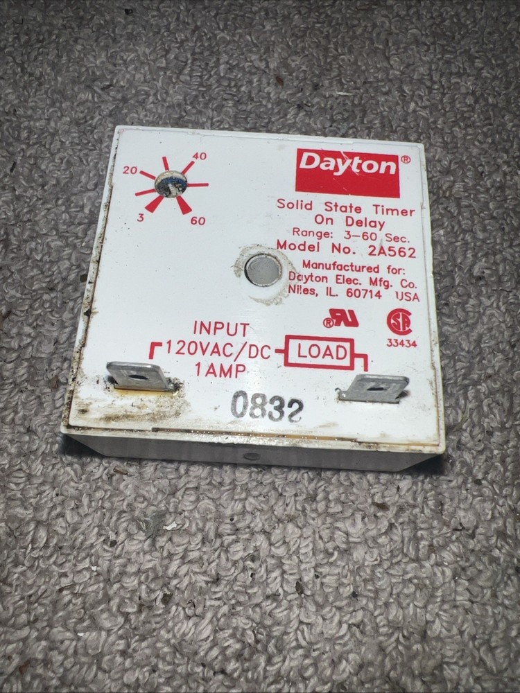 Dayton 2A562 Solid State Timer Encapsulated Machine Adjustable