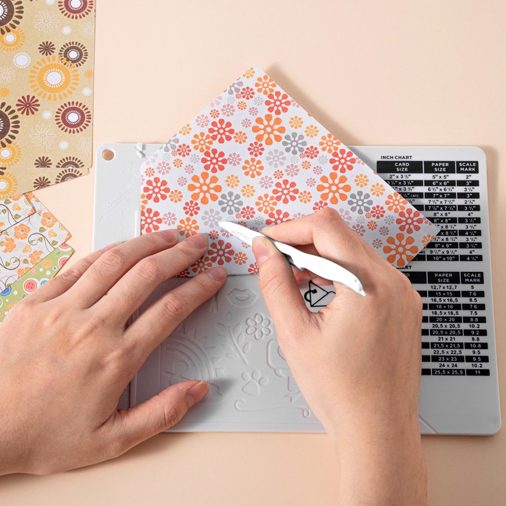 Mini Scoring Board And Bone Folder Set Scrapbooking Embossing Craft Tool