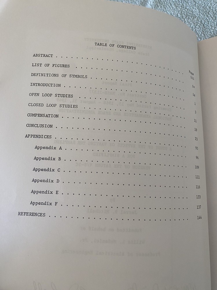 NASA Study Effects Varying Sampling SATURN Mississippi State Engineering Reprint
