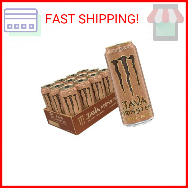Java Monster Loca Moca, Coffee + Energy Drink, 15 Ounce (Pack of 12)