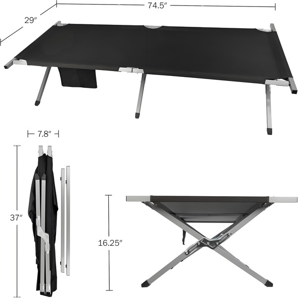 Portable Folding Camping Cot with Carrying Bag Army