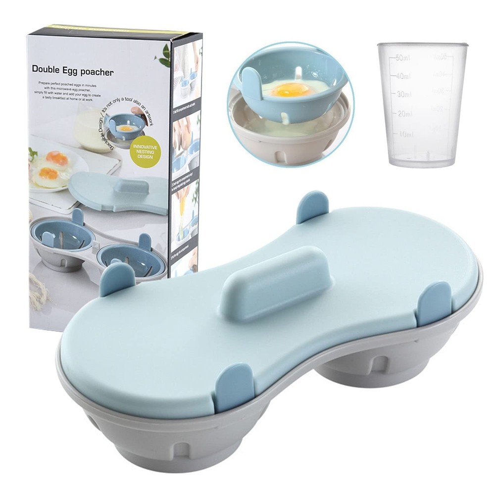 Egg Poacher Microwavable, Egg Steam with Measure Cup Dishwashable, Egg Maker ...