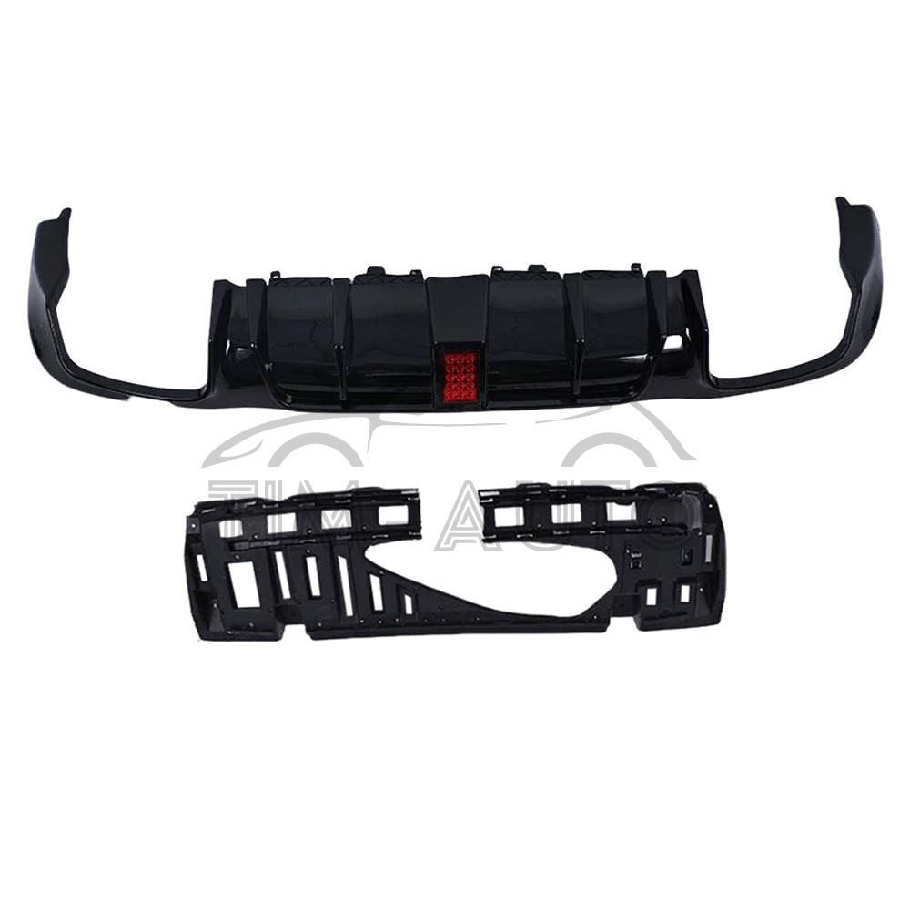 Rear Diffuser W/LED+Exhaust Tips For 2016-2020 Benz W213 E300 E43 E63