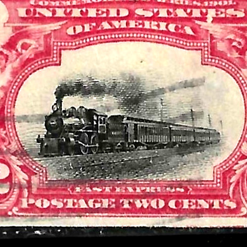 Sc #295 Vignette Shift VERY LOW Train Error 2 Cent PAN AM 1903 US 55A22