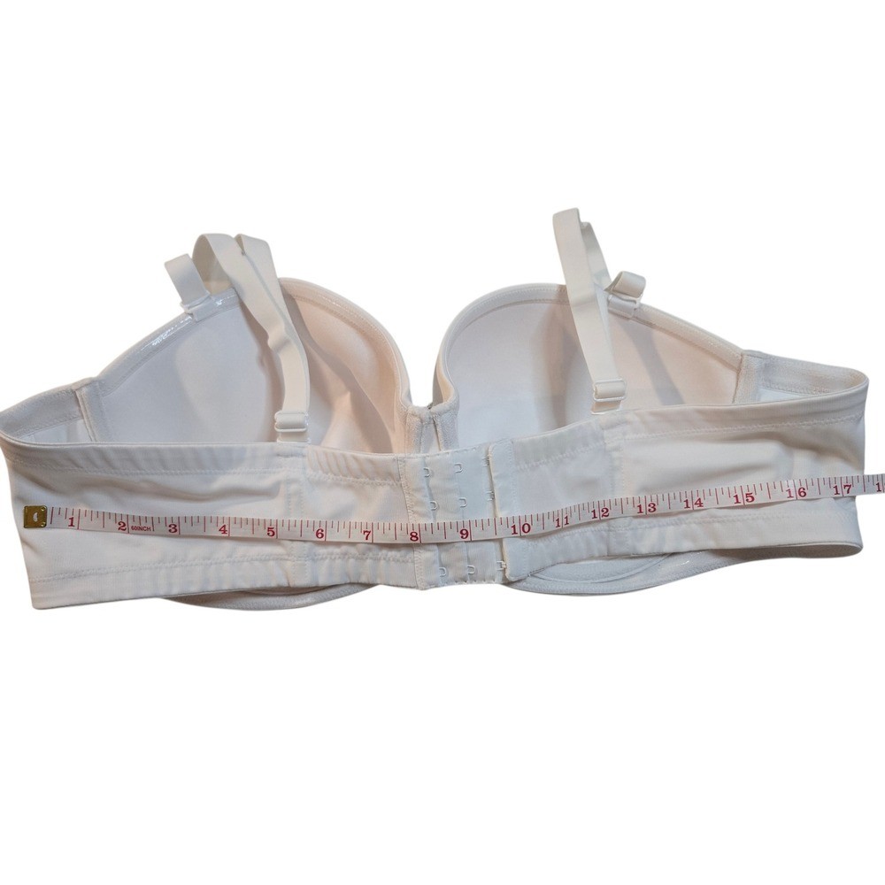 Cacique White Strapless Bra 44B Underwire Full Coverage Support