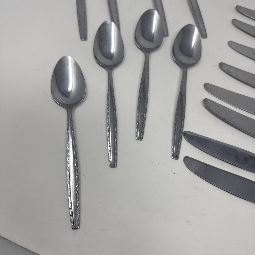 22 pc ROGERS INS174 Luxury Stainless Flatware Fork Spoon Knife Set Petite Handle