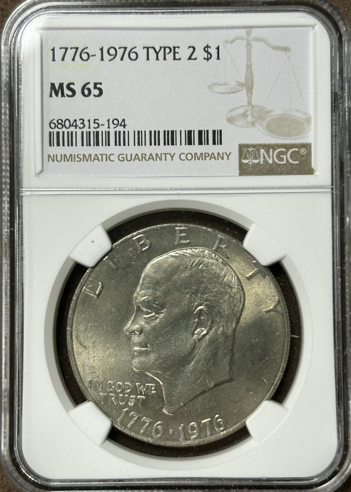 1976 Type 2 Bicentennial Eisenhower Dollar Ike $1 NGC MS65